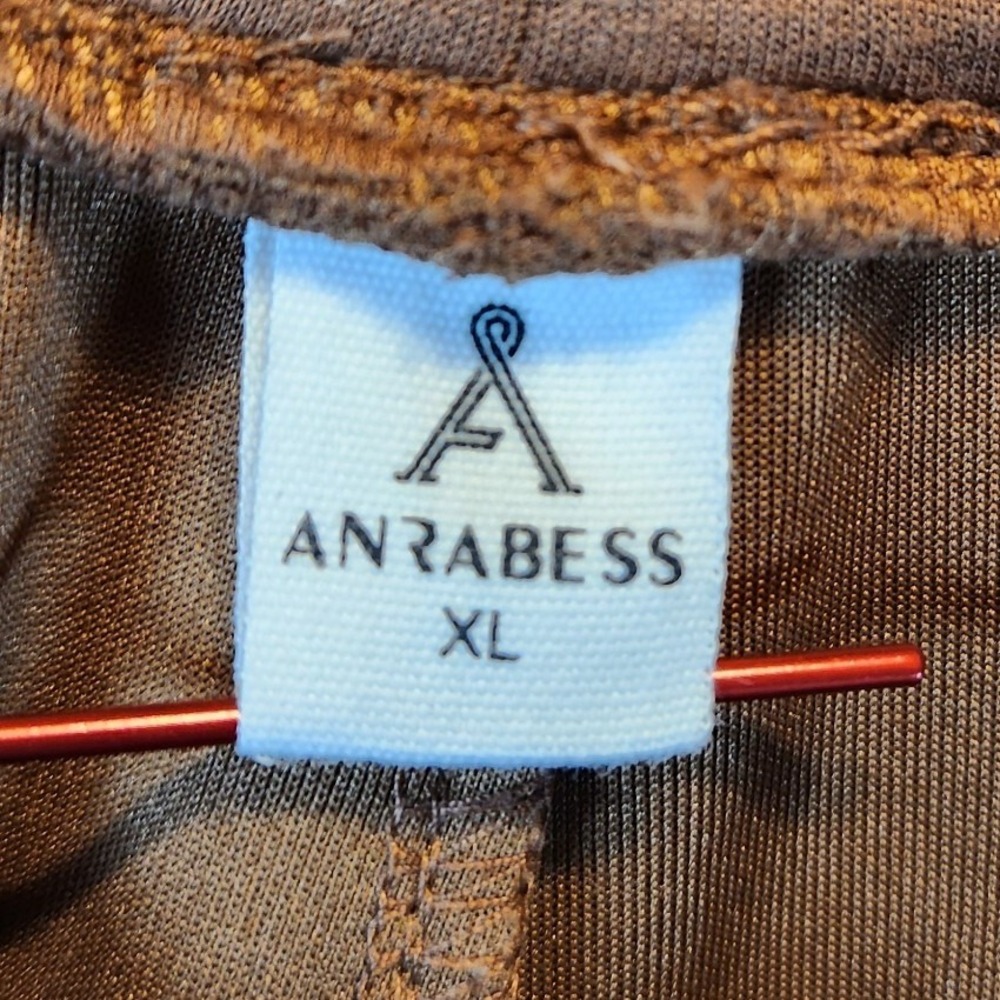 Anrabess Pants Womens XL Brown Stretch High Rise Straight Leg Drawstring Comfy - Picture 8 of 10